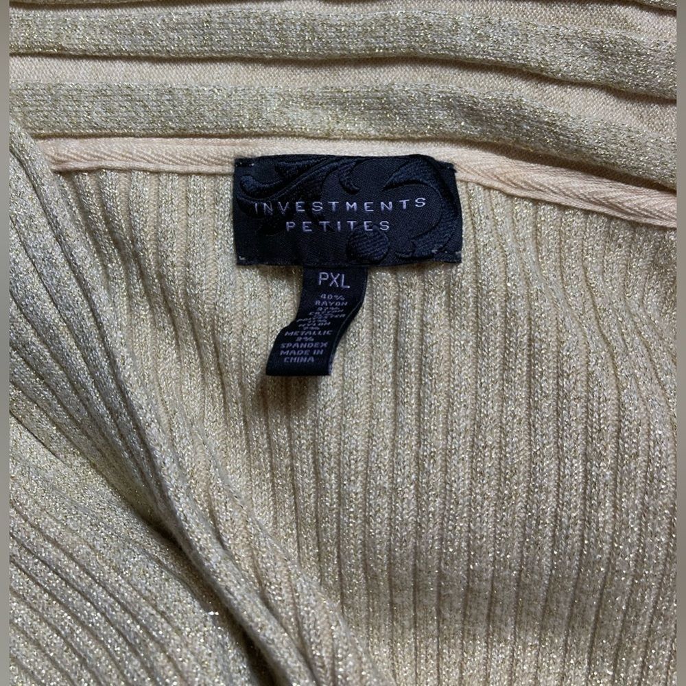 Investments Petites gold open front knit cardigan - Picture 2 of 8